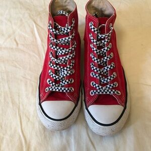 Red High Top Converse all stars women’s size 10